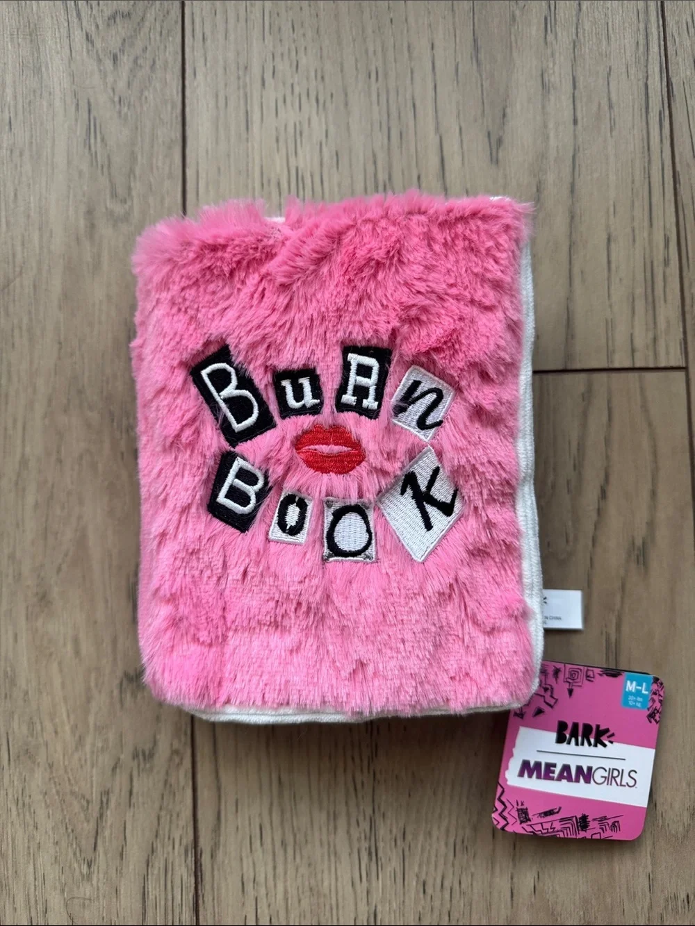 Barkbox Mean Girls Burn Book Pink Fuzzy Plush Dog Toy with Squeaker NWT